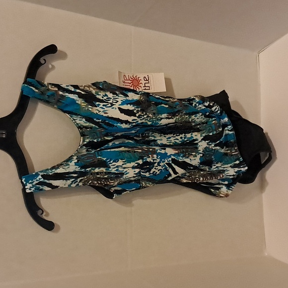 Life By T.H.E Blue and Black Patterned One Piece Swimsuit - Picture 1 of 10